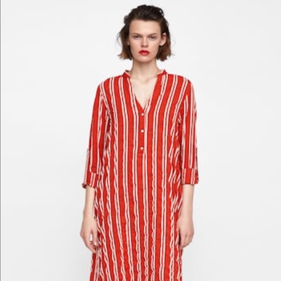 red striped dress zara